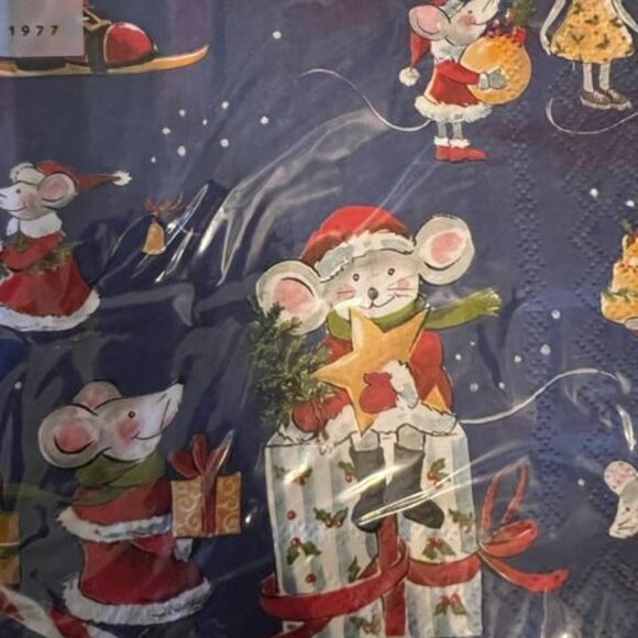 IHR Christmas Napkins 20 Count 3-Ply Mouse Design Paper Made In Germany set of 2 - Picture 3 of 5